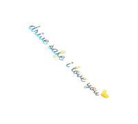 Demsyeq Rear View Mirror Sticker - Drive Safe Car Window Decals with Heart | Decorative Vehicle Accessories for Motorcycle Scooters Truck SUV Sedans Pickups Auto Windshield Night Driving