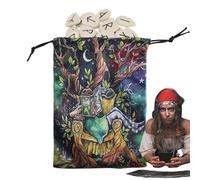 Demsyeq Tarot Storage Bag - Double-Sided Divination Holder Pouch Jewelry Organizer Drawstring Bag | Tarot Storage Bag for Tarot Enthusiasts, Witches, Magicians