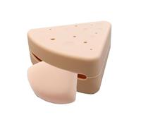 Demsyeq Triangle Powder Puff Case, Cheese Design Silicone Makeup Sponge Container, Dust-Proof Cosmetic Storage Box, Reusable Carrying Case for Travel