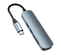 Demsyeq USB C Multiport Hub | Computer USB C Expander Hub - Portable 6-in-1 Data Transmission Adapter for Business Meetings Home Office Content Creation Entertainment Presentation Setup