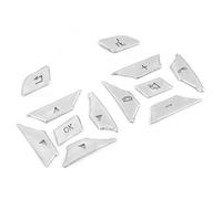 DEMULAX 12pcs/SetButton Patch Protection Trim, for Mercedes, for Benz, W204 W212 W117 Car Button Decoration Steering Wheel Control Switch