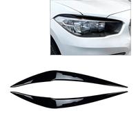 DEMULAX 1pair Car Front Headlight Eyebrow Eyelid Cover Accessories, For 1 Series F20 Late 118i 120i 2015 2016 2017 2018 2019 Car Headlamp Decoration Film(Glossy Black)