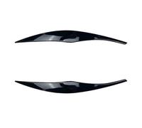 DEMULAX 2pcs Abs Glossy Evil Headlight Eyebrows Eyelid 3D Sticker, for 3 Series E90 E91 316d 318i 320i 320d 325i 330i 2005-2012 Car Headlamp Decoration Film(Gloss Black)