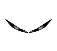 DEMULAX 2Pcs Car Front Headlight Eyelids Eyebrow Cover Trim, for BMW, for 5 Series F10 F11 2011 2012 2013 2014, Glossy Black/Carbon Fiber Car Headlight Trim(Bright Black)