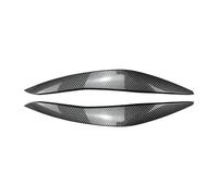 DEMULAX 2Pcs Car Front Headlight Eyelids Eyebrow Cover Trim, for BMW, for 5 Series F10 F11 2011 2012 2013 2014, Glossy Black/Carbon Fiber Car Headlight Trim(Carbon Fiber Black)