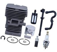 DEMULAX 38mm Cylinder Piston Fuel Oil Line Hose Filter Kit, for, MS180 MS170 018 017 Chainsaw Parts w Spark Plug Rings Pin Lawn Mower Spark Plug