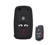 DEMULAX 4 Buttons Silicone Key Case Cover Keyless Fob Shell Protector, for VW, for Multivan, for Sharan, Caravelle, Transporter, for Caddy, for Seat, Alhambra Button Silicone Key Cover