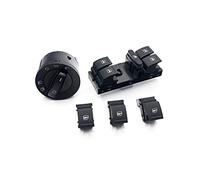 DEMULAX 5PCS SET Power Headlight Fog Lamp Switch Window Switch, for VW, for Jetta, Mk5, for Golf, 5 6, for Tiguan, for Passat, B6 CC Car Fog Light Switch