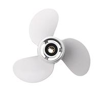 DEMULAX 6G1-45941-00-El, for YAMAHA, 6-8Hp 8 1/2 X 8 1/2 Boat Outboard Propeller White Aluminum Alloy 7 Spline Tooths R Rotation 3 Blades Boat Propeller Replacement