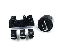 DEMULAX 6PCS SET Chrome Headlight Fog Lamp Window Switch Button, for VW, for Jetta, 3, for Golf, 6, for Tiguan, for Passat, B6 CC, for Touran, 5ND 959 565B Car Fog Light Switch