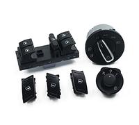 DEMULAX 6PCS SET Electric Power Window Headlight Side Mirror Switch Button, for Skoda, for Octavia, MK2 II 1Z 1Z0959858B 1Z0941431K Side Mirror Switch
