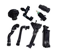 DEMULAX 8PCS / 9PCS Expansion Tank Cap Thermostat Mounting Plate Connector Hose Sensor Kit, for BMW, E46 323i 325Ci 328i Thermostat Hose(8 PCS Kit)