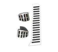 DEMULAX Auto Stainless Steel AT MT Car Pedals, CC, for Passat, B6 B7 R36 R-line, for Skoda, for Superb, LHD Auto Pedal Cover Foot Pedal Cover Car Pedal Pad Cover(Black MT WITH REST PEDAL)