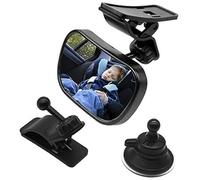DEMULAX Baby Car Mirror 360 Adjustable Back, for Seat, for with 2 Brackets Safety Child Rear View Infant Toddler Mom car mirror adjustment switch control, vehicle side