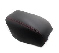 DEMULAX Car Interior Center Armrest Console Box Cover Microfiber Leather Sticker Trim, for NISSAN, for Qashqai, 2008-2013 2014 2015 2016 2017 Armrest Cover(Black with red)