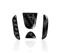 DEMULAX Carbon Fiber Sticker Car Steering Wheel Emblem, for Civic 10th Gen 2016 2017 2018 2019 2020 2021 Interior Accessories Auto interior steering decal(Black)