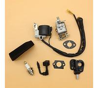 DEMULAX Carburetor Ignition Coil Spark Plug Oil Pump Kit Chainsaw Spare Parts,for Partner, 350 351 370 371 390 420 440 Chainsaw Carburettor
