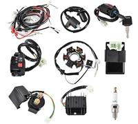 DEMULAX Complete Wiring Harness kit Electrics Wire Loom Assembly | with Full Copper Wire Stator regulator ignition switch, ATV switch, for 4-Stroke