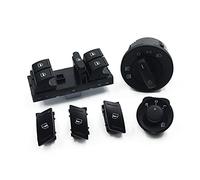 DEMULAX Electric Power Window Headlight Side Mirror Switch Button 6PCS SET, for Skoda, for Octavia, MK2 II 1Z 1Z0959858B 1Z0 941 431 E Side Mirror Switch