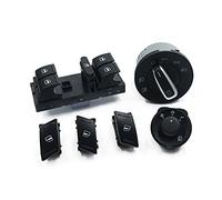 DEMULAX Electric Power Window Headlight Side Mirror Switch Button, for Skoda, for Octavia, MK2 II 1Z 1Z0941431K 1Z1959565A 1Z0 959 858B Side Mirror Switch