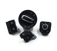 DEMULAX Fog Headlight Mirror Window Control Switch Button, for VW, for Passat, B6, for EOS, for Jetta, for Golf, 5 6 R32 Rabbit GTI Mk5 Mk6 SET Car Fog Light Switch