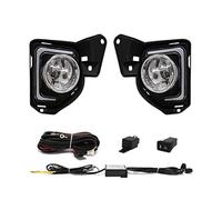 DEMULAX Fog Lamp Assembly, for Toyota, Hiace Commuter 2014 2015 2016 White Yellow LED DRL Daytime Running Lights With Wires Switch Parts Fog Lamp Fog Lights(Black DRL)
