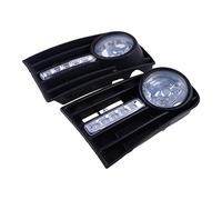 DEMULAX Fog Lights Assembly Front Bumper Lower Grille Day Running Lamp Car Accessories, for VW, for Golf, MK5 2004-2009 Car Front Fog Light Grille