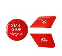 DEMULAX for, for BMW, for M3 M4 M5 M6 X5M X6M F80 F82 F83 F10 F21 F30 F32 F33 F36 F06 F12, Car Steering Wheel Button M1 M2 Mode Switch Trim Cover Car Steering Wheel Sticker(Red)