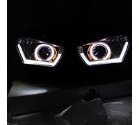 DEMULAX For, for, YZF R25 R3 Motorcycle Full LIGHT HeadlightAngel Demon Eye Projector Headlight YZF-R25 R3 Angel Eye 2013-2017 Motorcycle Lights(RED EYE)