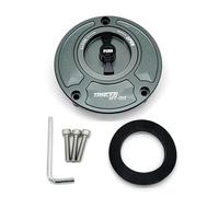 DEMULAX For YAMAHA, FJ09/MT09 TRACER 2015-2016, Fuel Tank Cap Cover CNC Aluminum Keyless Motorcycle Accessories 6 Colors Motorcycle Fuel Tank Cap(Gray and Black)