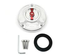 DEMULAX For YAMAHA, FZ6 FZ6N all years Fuel Tank Cap Cover CNC Aluminum Keyless Motorcycle Accessories 6 Colors Motorcycle Fuel Tank Cap(Silver and Red)