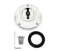 DEMULAX For YAMAHA, XT600X 2014 Fuel Tank Cap Cover CNC Aluminum Keyless Motorcycle Accessories 6 Colors Motorcycle Fuel Tank Cap(Silver and Black)