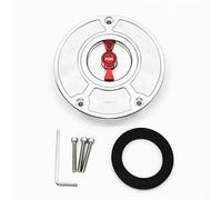 DEMULAX Fuel Tank Cap Cover, for VFR400 VFR750 VFR800 VFR1200F 2008+ RC51 RVF 400 All Years Motorcycle Fuel Tank Cap(Sliver Red)