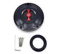 DEMULAX Fuel Tank Cap Cover, for VFR400 VFR750 VFR800 VFR1200F 2008+ RC51 RVF 400 All Years Motorcycle Fuel Tank Cap(Black Red)