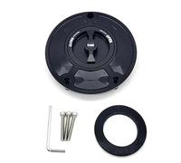 DEMULAX Fuel Tank Cap Cover, for VFR400 VFR750 VFR800 VFR1200F 2008+ RC51 RVF 400 All Years Motorcycle Fuel Tank Cap(Black Black)