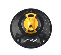 DEMULAX Keyless Motorcycle Fuel Tank cap Cover, for YAMAHA, FZ 1 FZ1 (all years) Motorcycle Fuel Tank Cap(Gold)