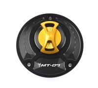 DEMULAX Keyless Motorcycle Fuel Tank cap Cover, for YAMAHA, MT07 MT 07 MT-07/FZ-07 2014-2020 2015 2016 2017 2018 2019 Motorcycle Fuel Tank Cap(Gold)