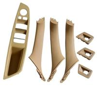 DEMULAX Left Hand Drive LHD, for BMW, 5 Series F10 F11 Carbon Fiber Beige Black Car Interior Inner Door Handle Panel Pull Trim Co 51417225852 Car Door Handle Interior(Model B Beige)