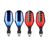 DEMULAX Light Turn Signals Motorcycle Flashing Lights Waterproof Tail Blinkers Brake DRL Stop Signal Lamp Motorcycle Indicator Light(2 blue 2 red)