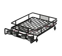 DEMULAX Luggage Rack Car Roof Rack Roof Luggage Rack Light Bar Wrangler, for Tamiya, CC01, for Axial, SCX10 Aluminum Alloy Toy Car Roof Rack