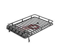 DEMULAX Metal Luggage Rack With 6 LIGHT Lights Climbing Car Accessories Climbing Car Roof Luggage Rack With 6 Lights Toy Car Roof Rack(Round black)