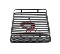 DEMULAX Metal Luggage Rack With 6 LIGHT Lights Climbing Car Accessories Climbing Car Roof Luggage Rack With 6 Lights Toy Car Roof Rack(Square black)