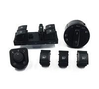DEMULAX Mirror Switch Headlight Fog Lamp Switch Window Switch Button, for VW, for Jetta, Mk5, for Golf, 5 6, for Tiguan, for Passat, B6 CC 6PCS SET Car Fog Light Switch