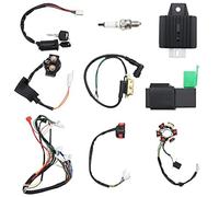 DEMULAX Motorcycle Full Electrics Wiring Harness, for 50cc 70cc 90cc 110cc 125cc ATV Electric Stator Coil Loom Ignition ATV Quad Bike Buggy Go Kart(9 Pack) Car Ignition Coil CDI Unit
