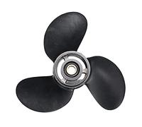 DEMULAX Outboard Propeller 3B2W64517-1 8.5X9 Boat, for Tohatsu, for NISSAN, 8-9.8Hp Aluminum Alloy 3 Blades Black 12 Spline Tooths Boat Propeller Replacement