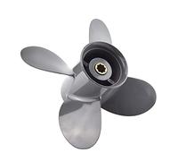 DEMULAX Outboard Propeller 8hp 9.9hp 10hp 15hp 20hp 9 1/4 * 10 Boat Motor 4 Blade Aluminum Screw 8 Spline Marine Engine Part Boat Propeller Replacement