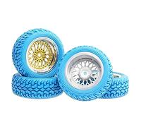 DEMULAX Plating Wheel Offset 6mm Rally Tires 1.16 On-Road Car Rc Tire(Blue)