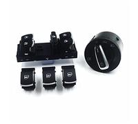 DEMULAX Power Headlight Fog Lamp Switch Window Switch, for VW, for Jetta, Mk5, for Golf, 5 6, for Tiguan, for Passat, B6 CC, for Touran, for Caddy, Car Fog Light Switch