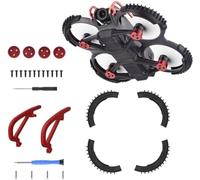 DEMULAX Protection Kit, for DJI, 2 Gimbal Bumper Guard PTZ Protect Bar + 2 Propeller Guard Bumper Ring Protector + 2 Aluminum Motor Cover Drone Dust Shield (Red) Drone Propeller Guard(Red)