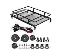 DEMULAX Roof Rack Luggage Carrier MN 1/12 RC Crawler MN90/MN90K RC Model Car Spare Parts Roof Rack RC Metal With Light Toy Car Roof Rack(Black)